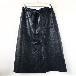 Vintage Leather Patchwork Skirt